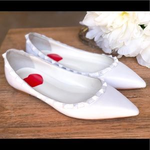 Auth White Valentino Rockstuds- Size 36